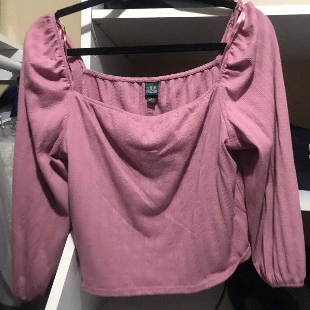 Wild Fable Pink Prairie Top Square Neck Puff Sleev